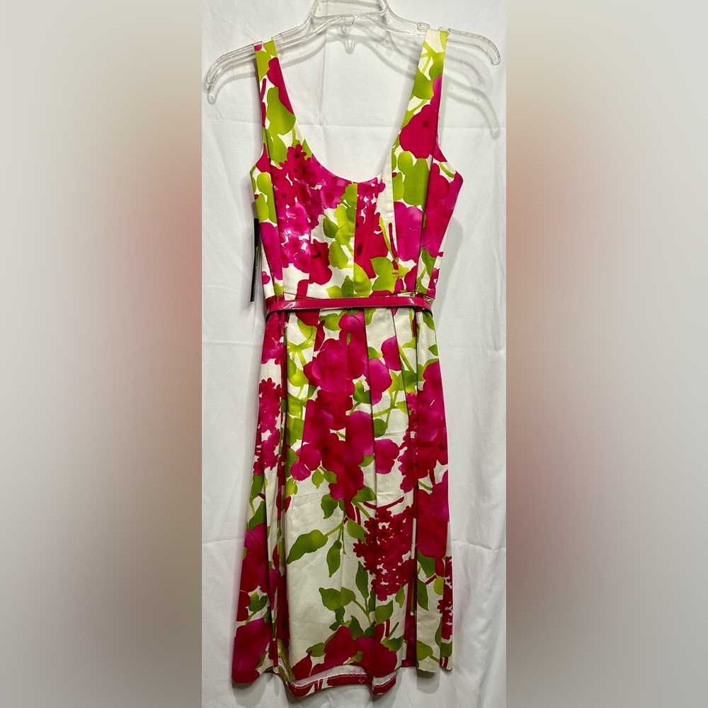 Jessica Howard Mid Length Dress-Size 8- NEW- Non Smoking Home- Bright Pink/White